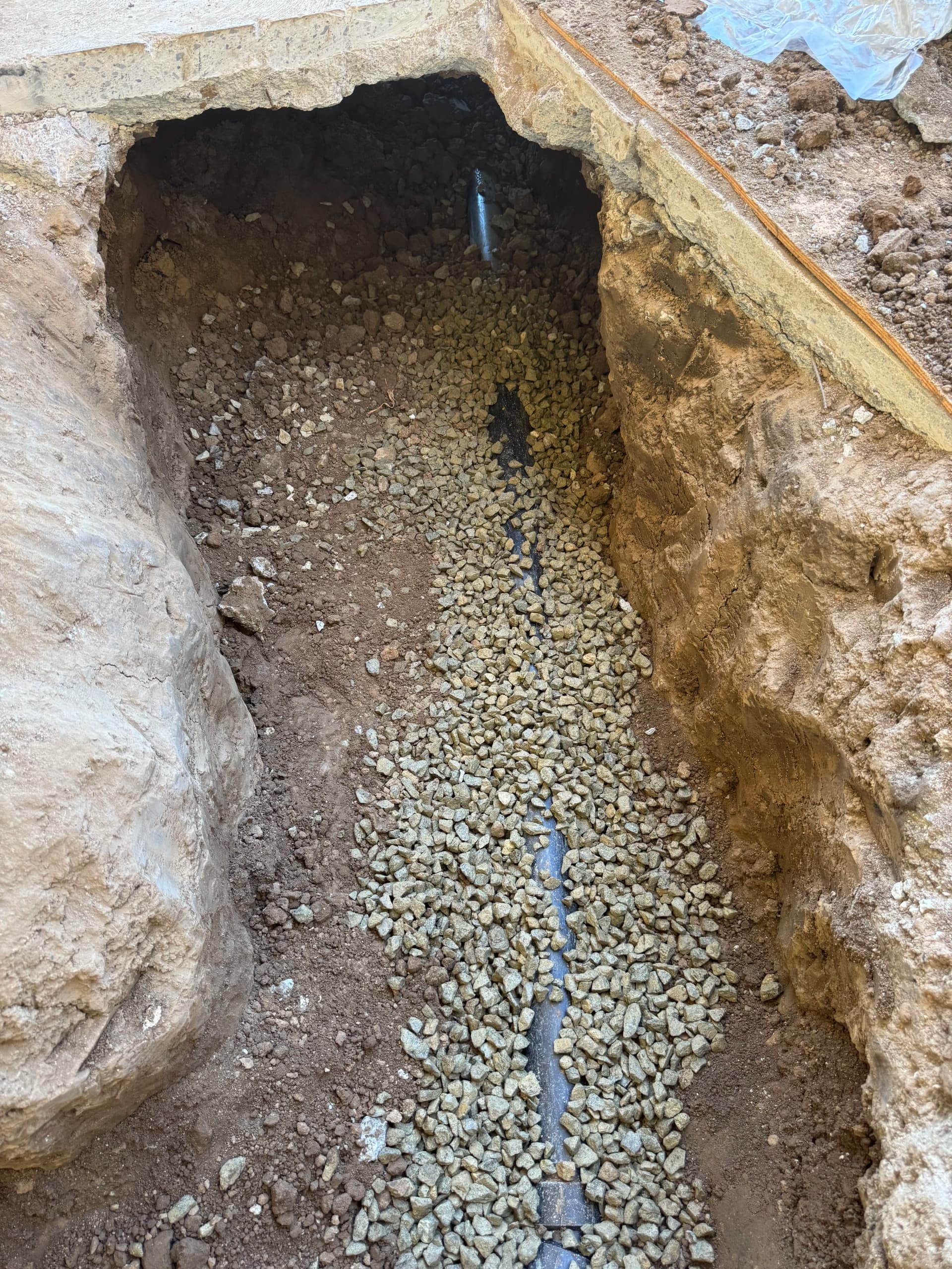 Gallery photos for Collapsed Underground Drain Repaired With Directional Cleanout Upgrade: Image #1