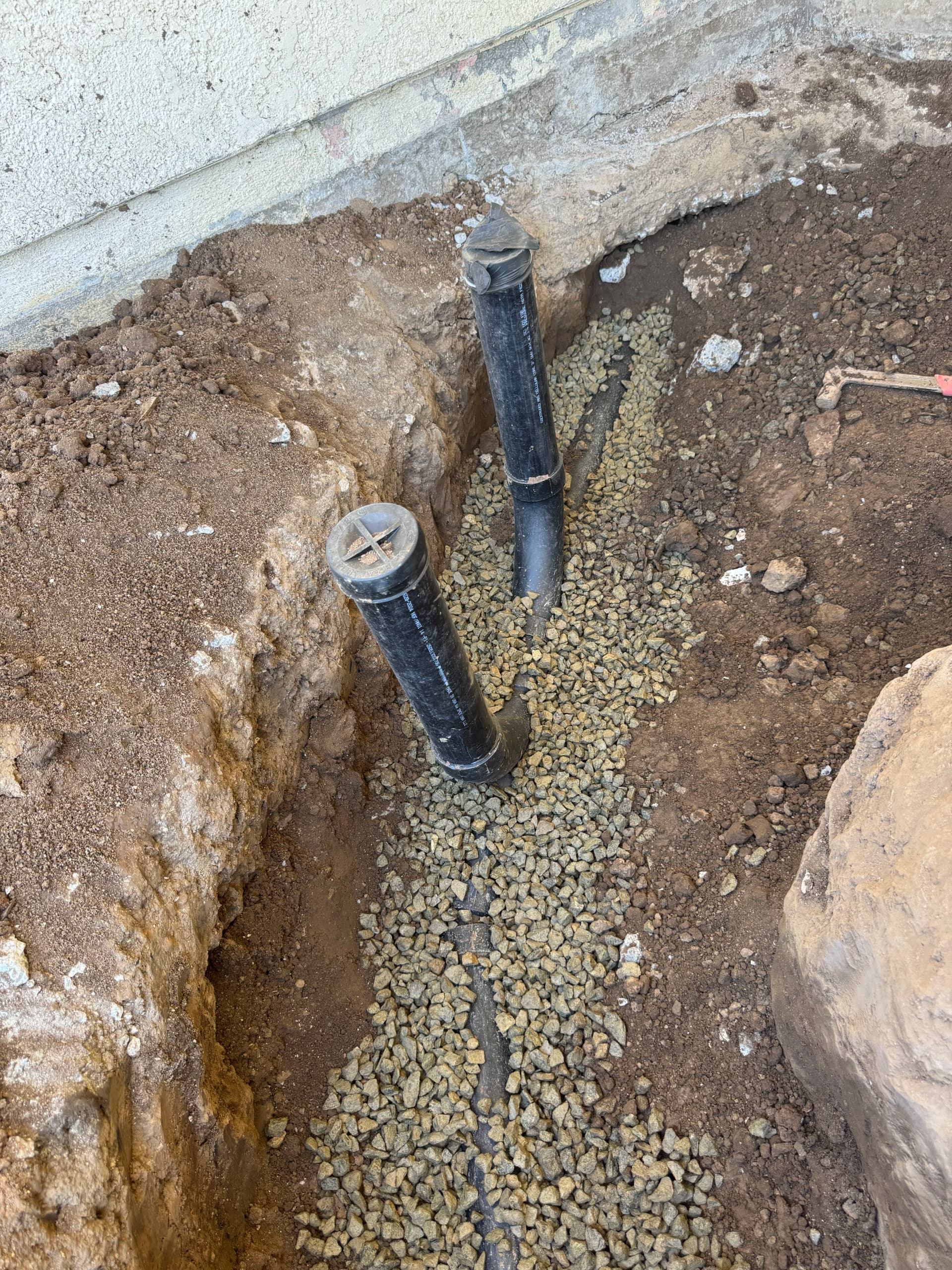 Collapsed Underground Drain Repaired With Directional Cleanout Upgrade