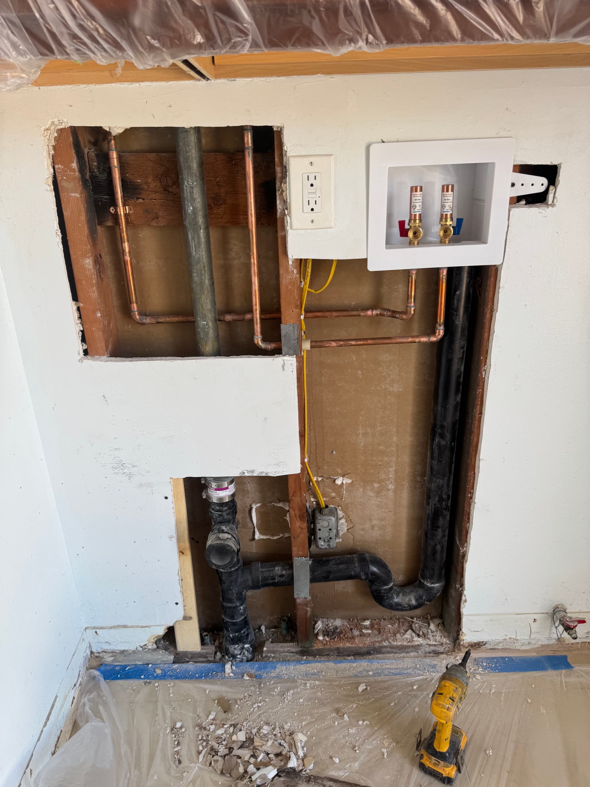 New Drain Line and Laundry Box Installation Done Right
